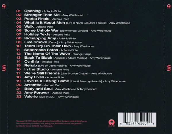 Antonio Pinto , Amy Winehouse - Amy (The Original Soundtrack) | Island Records (602547628046) - 2