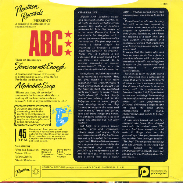 ABC - Tears Are Not Enough | Neutron Records (NT 101) - 2