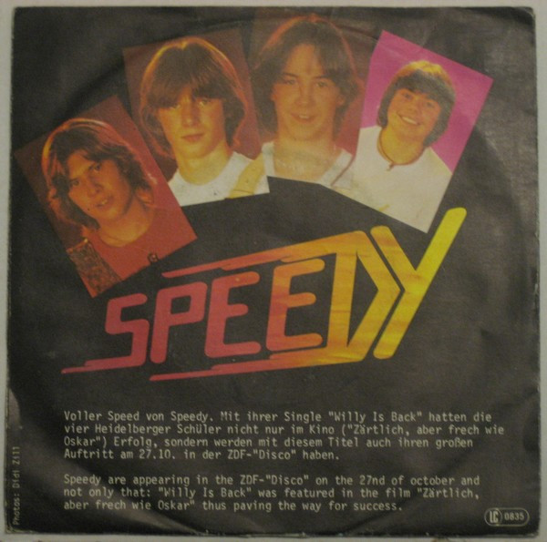 Speedy - Willy Is Back / Glad All Over | Hansa International (102 480) - 2
