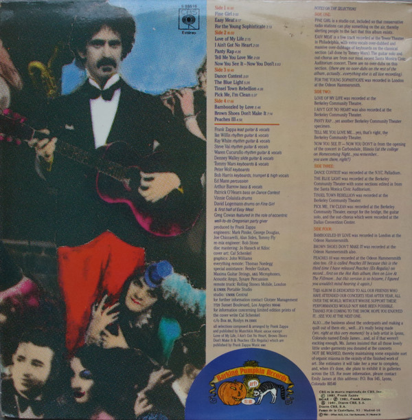 Frank Zappa - Tinsel Town Rebellion | CBS (S 88516) - main
