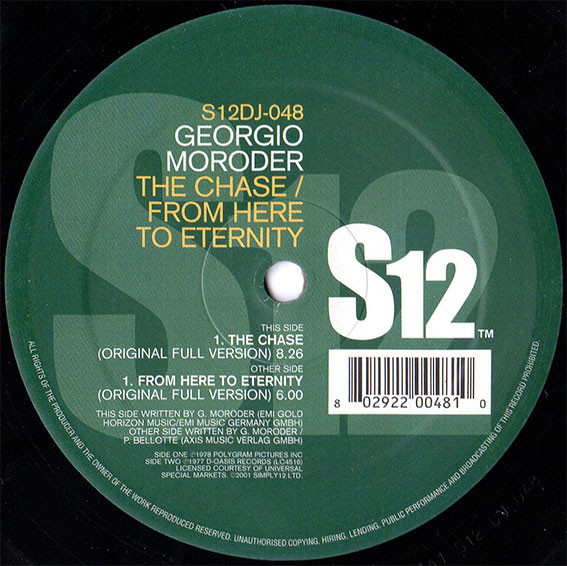 Giorgio Moroder - The Chase / From Here To Eternity | S12 (S12DJ-048) - main Giorgio Moroder - The Chase / From Here To Eternity | S12 (S12DJ-048) - main