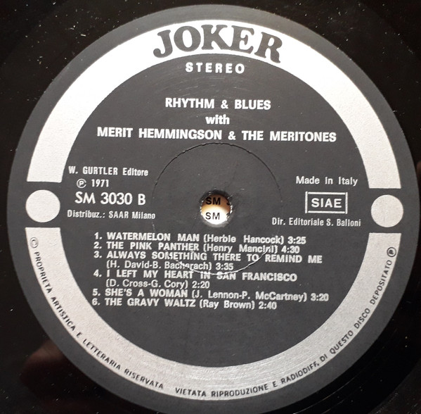 Merit Hemmingson & The Meritones - Rhythm & Blues | Joker (SM 3030) - 4 Merit Hemmingson & The Meritones - Rhythm & Blues | Joker (SM 3030) - 4