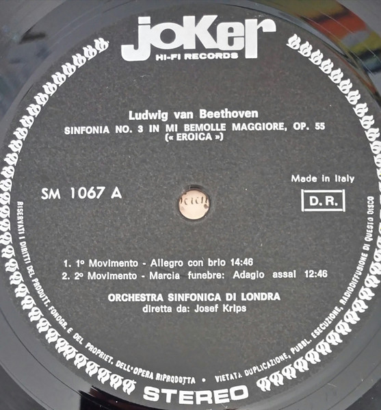 Ludwig van Beethoven - London Symphony Orchestra Diretta Da Josef Krips - Sinfonia N.° 3 ("Eroica") | Joker (SM 1067) - 3