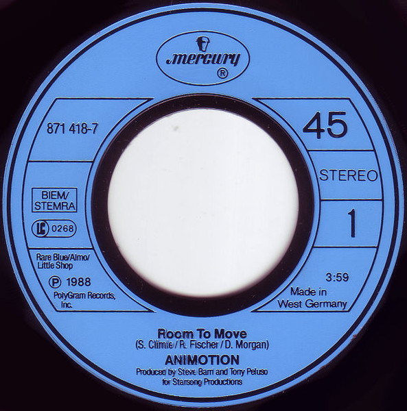 Animotion - Room To Move | Mercury (871 418-7) - 3