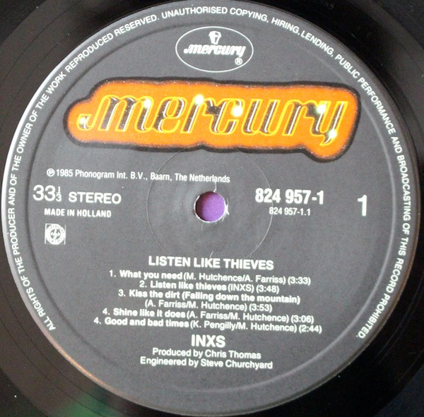 INXS - Listen Like Thieves | Mercury (824 957-1) - 4