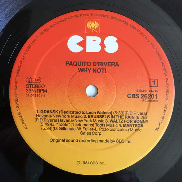 Paquito D'Rivera - Why Not! | CBS (CBS 26201) - 3 Paquito D'Rivera - Why Not! | CBS (CBS 26201) - 3