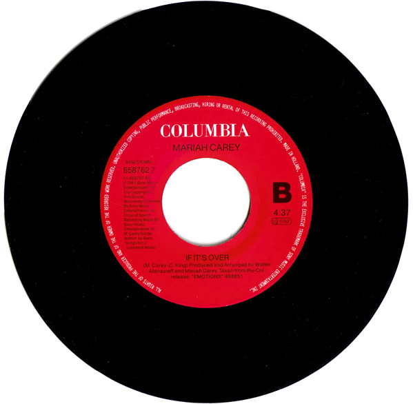 Mariah Carey - If It's Over - MTV Unplugged Single | Columbia (658762 7) - 3
