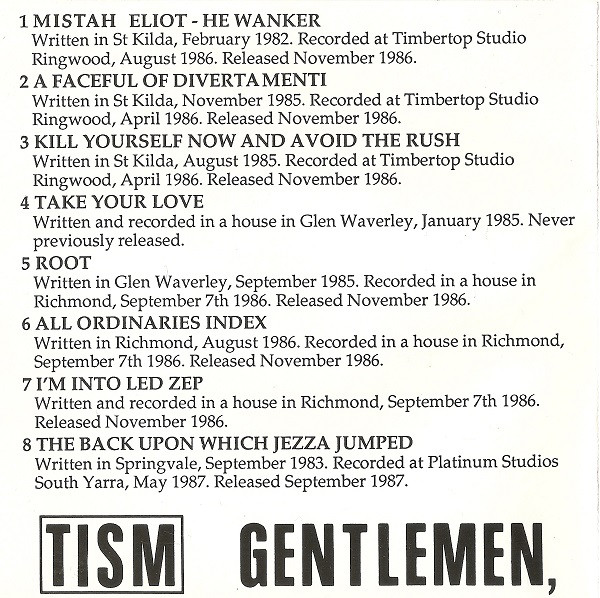 TISM - Gentlemen, Start Your Egos CD | Shock (SHOCK CD 0017) - 4