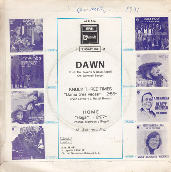 Dawn - Knock Three Times | Stateside (1 J 006-92.100 M) - 2