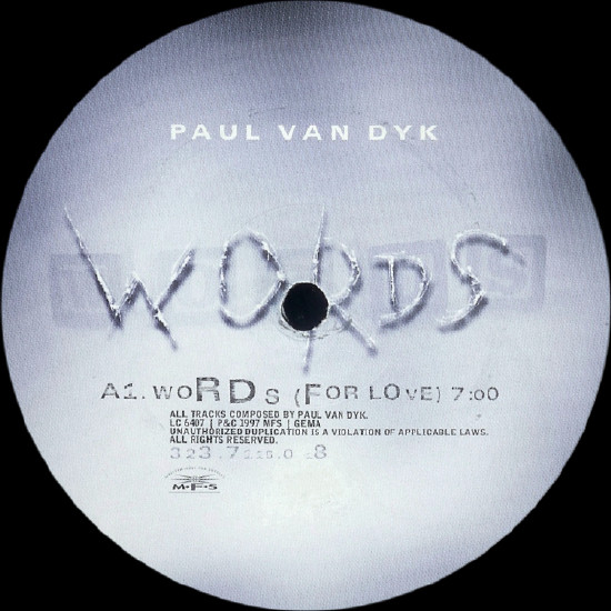 Paul van Dyk - Words | MFS (MFS 7115-0) - 3 Paul van Dyk - Words | MFS (MFS 7115-0) - 3