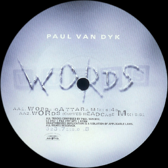 Paul van Dyk - Words | MFS (MFS 7115-0) - 4 Paul van Dyk - Words | MFS (MFS 7115-0) - 4