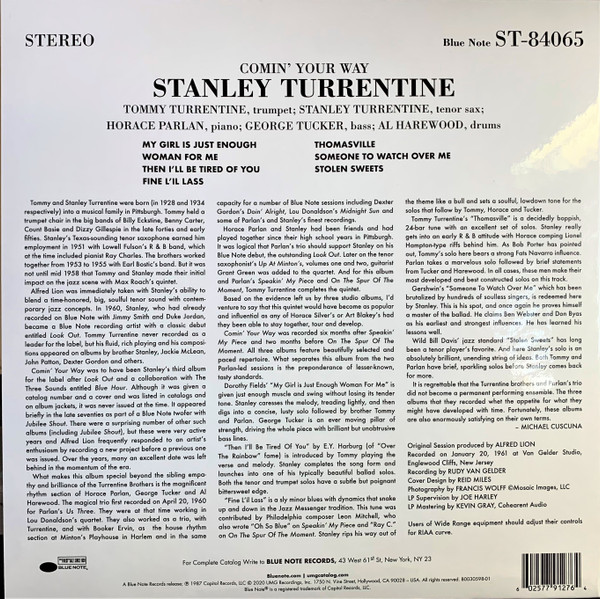 Stanley Turrentine - Comin' Your Way | Blue Note (B0030598-01) - 4