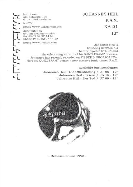Johannes Heil - P.A.X. | Kanzleramt (KA 21) - main Johannes Heil - P.A.X. | Kanzleramt (KA 21) - main