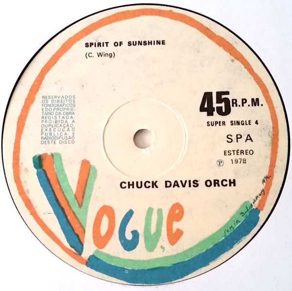 Lennie And C° / The Chuck Davis Orchestra - Ecology / Spirit Of Sunshine | Vogue (Super Single 4) - 3