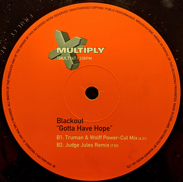 Blackout - Gotta Have Hope | Multiply Records (TMULTY47) - 4