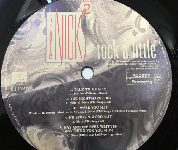 Stevie Nicks - Rock A Little | Parlophone (64 2404721) - 2 Stevie Nicks - Rock A Little | Parlophone (64 2404721) - 2