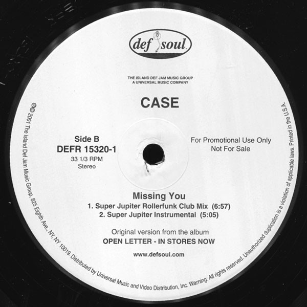 Case - Missing You (Dance Mixes) | Def Soul (DEFR 15320-1) - 3