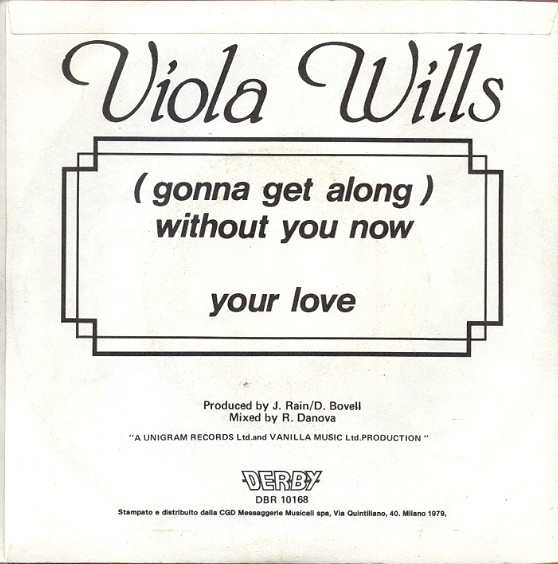 Viola Wills - (Gonna Get Along) Without You Now | Derby (DBR 10168) - 2