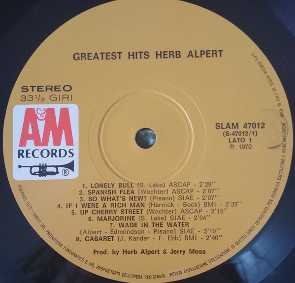 Herb Alpert & The Tijuana Brass - Greatest Hits | A&M Records (SLAM 47012) - 4