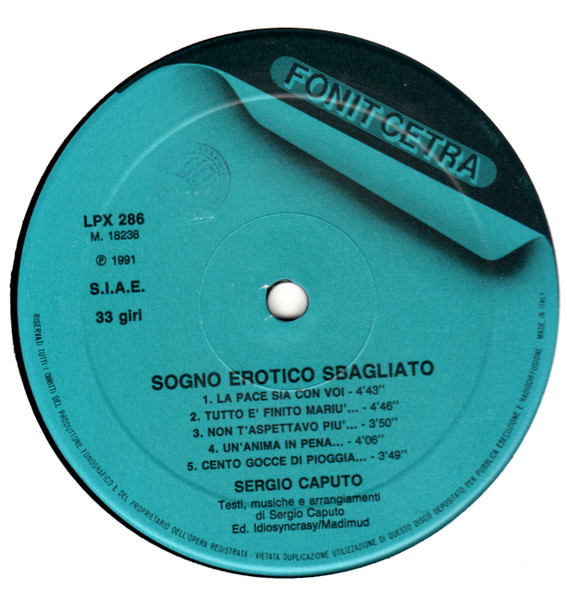 Sergio Caputo - Sogno Erotico Sbagliato | Fonit Cetra (LPX 286) - 4