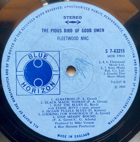 Fleetwood Mac - The Pious Bird Of Good Omen | Blue Horizon (7-63215) - 4 Fleetwood Mac - The Pious Bird Of Good Omen | Blue Horizon (7-63215) - 4