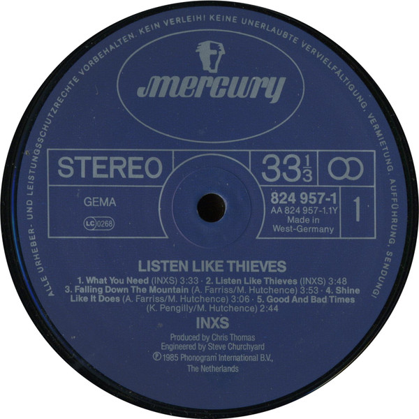 INXS - Listen Like Thieves | Mercury (824 957-1) - 3
