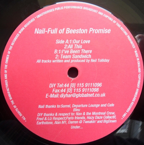 Nail Tolliday - Full Of Beeston Promise | DiY Discs (DiY 26)