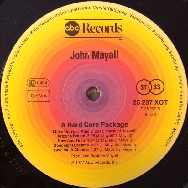 John Mayall - A Hard Core Package | ABC Records (25 237 XOT) - 4