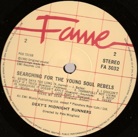 Dexys Midnight Runners - Searching For The Young Soul Rebels | Fame (FA 3032) - 4