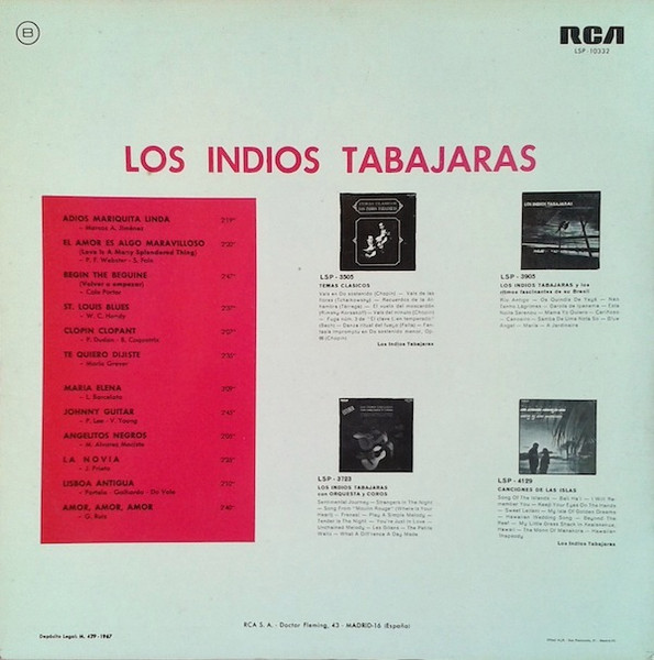 Los Indios Tabajaras - Los Indios Tabajaras | RCA Victor (LSP - 10332) - 2