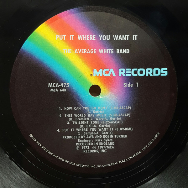 Average White Band - Put It Where You Want It | MCA Records (MCA-475) - 3 Average White Band - Put It Where You Want It | MCA Records (MCA-475) - 3