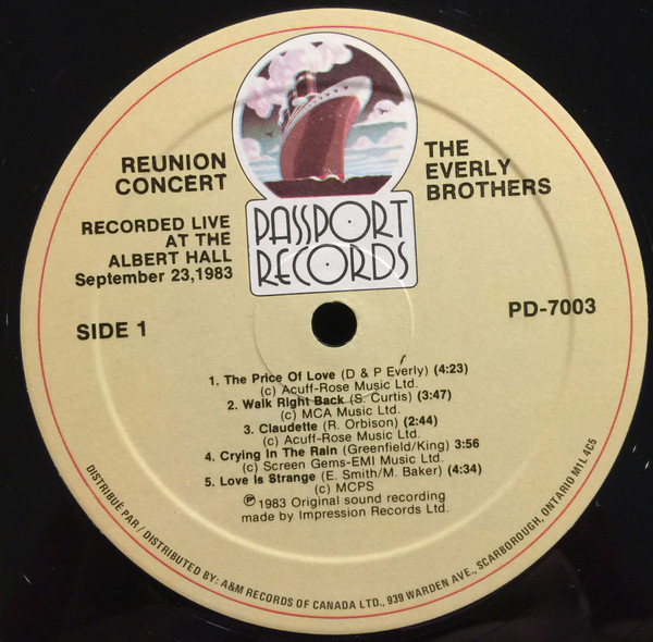 Everly Brothers - Reunion Concert (2LP) [Vinyl] | Passport Records (PD 7003) - 4