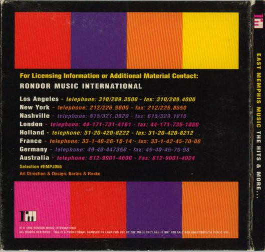Various - East Memphis Music - The Hits & More... CD | Rondor Music International (EMPJ 056) - 2 Various - East Memphis Music - The Hits & More... CD | Rondor Music International (EMPJ 056) - 2