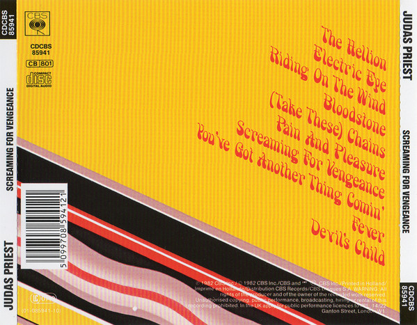 Judas Priest - Screaming For Vengeance | CBS (CDCBS 85941) - 2