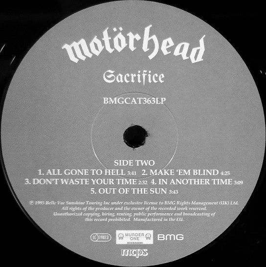 Motörhead - Sacrifice [Vinyl] | BMG (BMGCAT363LP) - 4