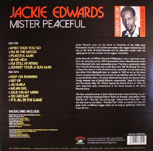 Jackie Edwards - Mister Peaceful | Kingston Sounds (KSLP065) - 2 Jackie Edwards - Mister Peaceful | Kingston Sounds (KSLP065) - 2