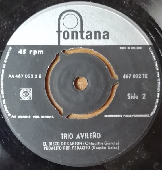 Trío Avileño - Usurero Del Amor | Fontana (467 022 TE) - 4 Trío Avileño - Usurero Del Amor | Fontana (467 022 TE) - 4