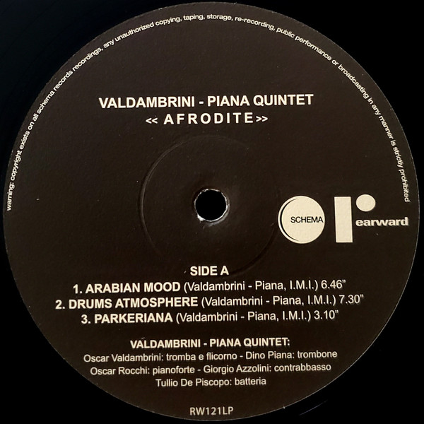 Valdambrini-Piana Quintet - Afrodite | Rearward (RW121LP) - 3 Valdambrini-Piana Quintet - Afrodite | Rearward (RW121LP) - 3