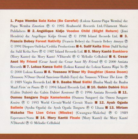 Various - Africa - Youssou N'Dour, Papa Wemba, Miriam Makeba & altre voci dell'Africa Nera | Fabbri Editori (MDM 002) - 2