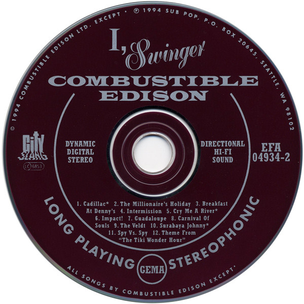 Combustible Edison - I, Swinger | City Slang (EFA 04934-2) - 3 Combustible Edison - I, Swinger | City Slang (EFA 04934-2) - 3