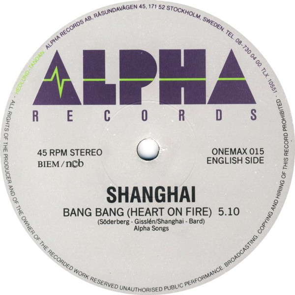 Shanghai - Bang Bang | Alpha Records (ONEMAX 015) - 3 Shanghai - Bang Bang | Alpha Records (ONEMAX 015) - 3