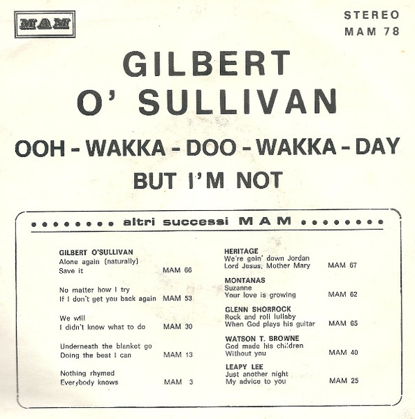Gilbert O'Sullivan - Ooh-Wakka-Doo-Wakka-Day | MAM (MAM 78) - 2