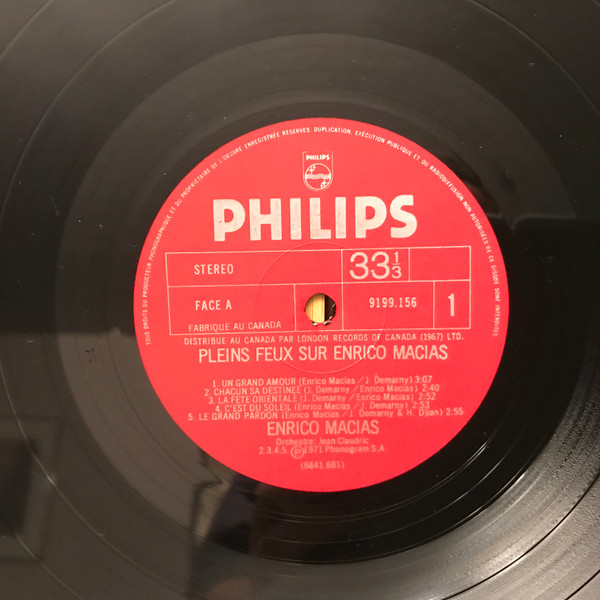 Enrico Macias - Un Grand Amour | Philips (6641-681) - 3 Enrico Macias - Un Grand Amour | Philips (6641-681) - 3
