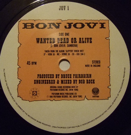 Bon Jovi - Wanted Dead Or Alive | Vertigo (JOV 1) - 3