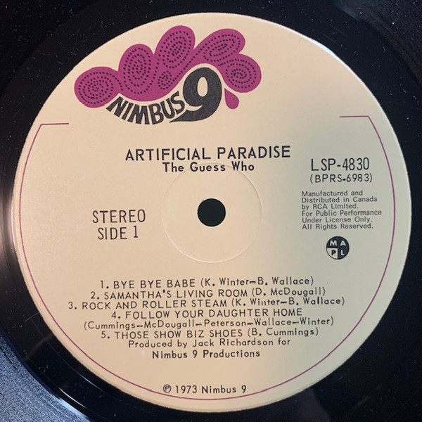 The Guess Who - Artificial Paradise | RCA VICTOR (LSP-4830 (BPRS-6983)) - 3 The Guess Who - Artificial Paradise | RCA VICTOR (LSP-4830 (BPRS-6983)) - 3