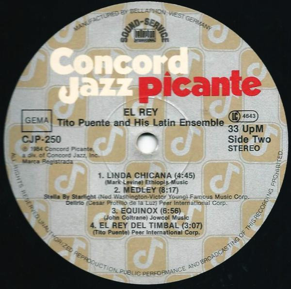 Tito Puente & His Latin Ensemble - El Rey | Concord Jazz Picante (CJP-250) - 3 Tito Puente & His Latin Ensemble - El Rey | Concord Jazz Picante (CJP-250) - 3