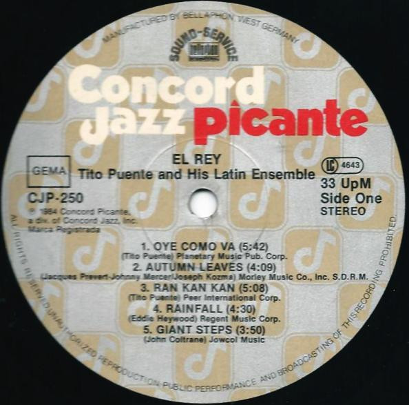 Tito Puente & His Latin Ensemble - El Rey | Concord Jazz Picante (CJP-250) - 2 Tito Puente & His Latin Ensemble - El Rey | Concord Jazz Picante (CJP-250) - 2