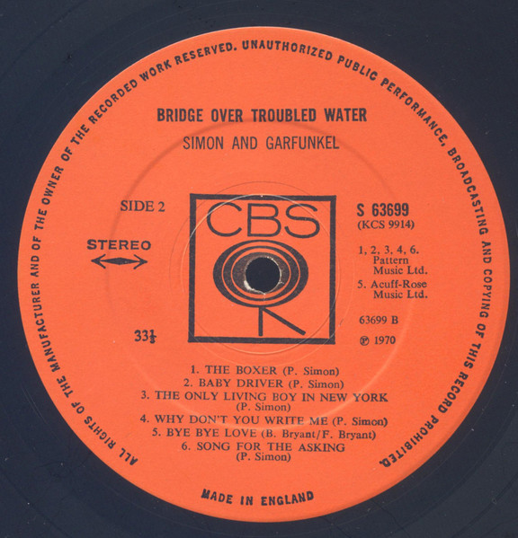 Simon & Garfunkel - Bridge Over Troubled Water | CBS (S 63699) - 4 Simon & Garfunkel - Bridge Over Troubled Water | CBS (S 63699) - 4