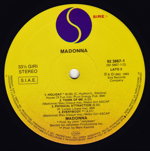 Madonna - The First Album | Sire (92 3867-1) - 4 Madonna - The First Album | Sire (92 3867-1) - 4