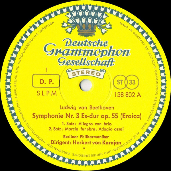 Ludwig van Beethoven - Berliner Philharmoniker • Herbert von Karajan - »Eroica« | Deutsche Grammophon (138 802 SLPM)